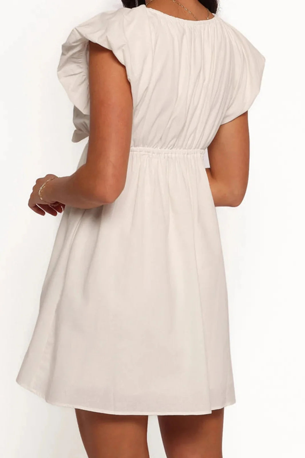 V-Neck Short Sleeve Mini Dress