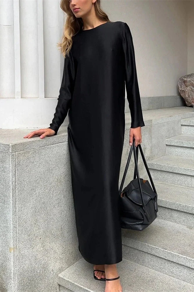 Patchwork High Waist Split Maxi Dress