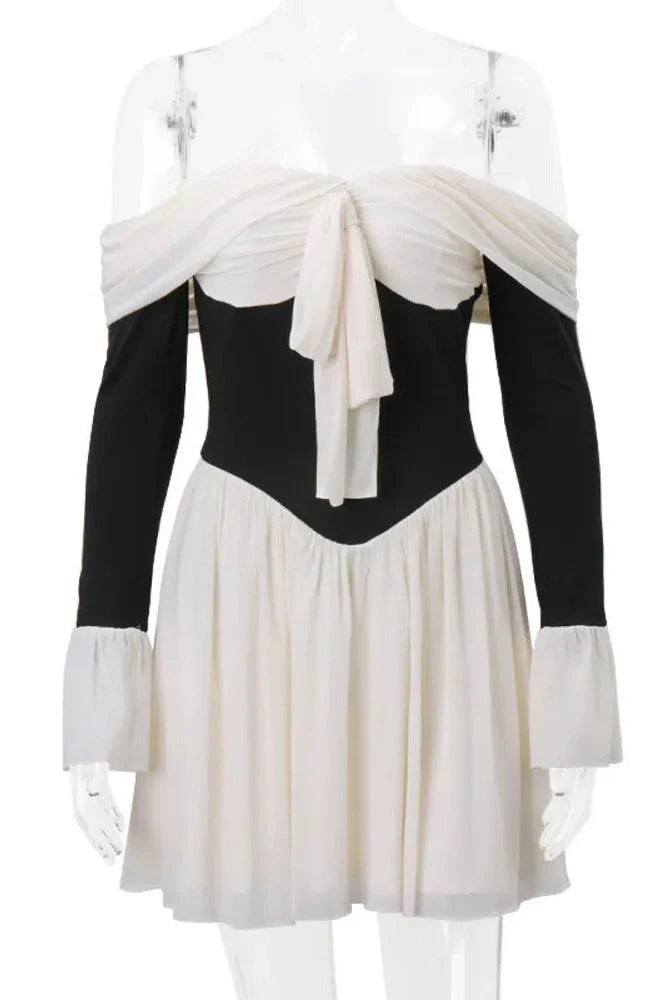Elegant Strapless Off-shoulder Backless Mini Dress