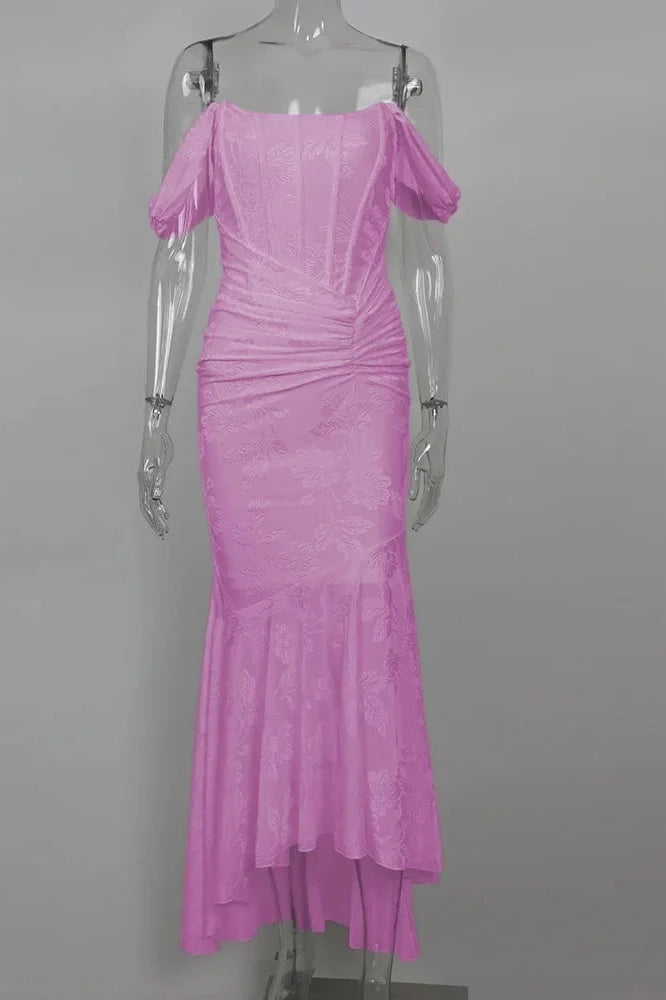 Off-shoulder Strapless Sleeveless Backless Maxi Dress