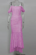 Off-shoulder Strapless Sleeveless Backless Maxi Dress