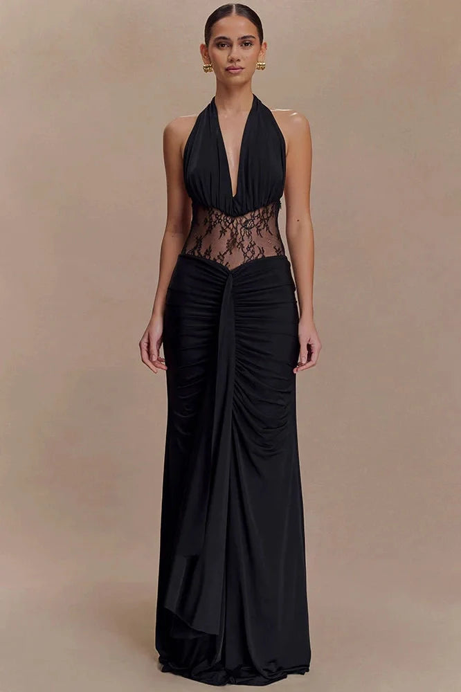 Backless See Through Sleeveless Bodycon Maxi Dress