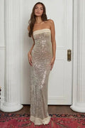 Strapless Off-shoulder Sleeveless High Split Maxi Dress