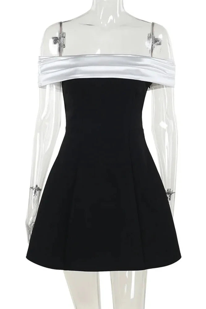 Off-shoulder Strapless Sleeveless Backless Mini Dress