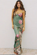 Printed Slim Spaghetti Strap Maxi Dress