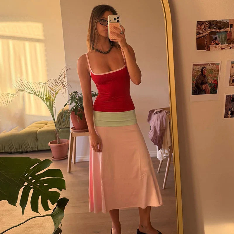 Elegant Sleeveless Slim Midi Dress