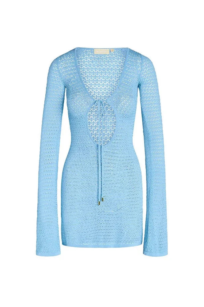 Hollow Out Lace-Up Mini Dress