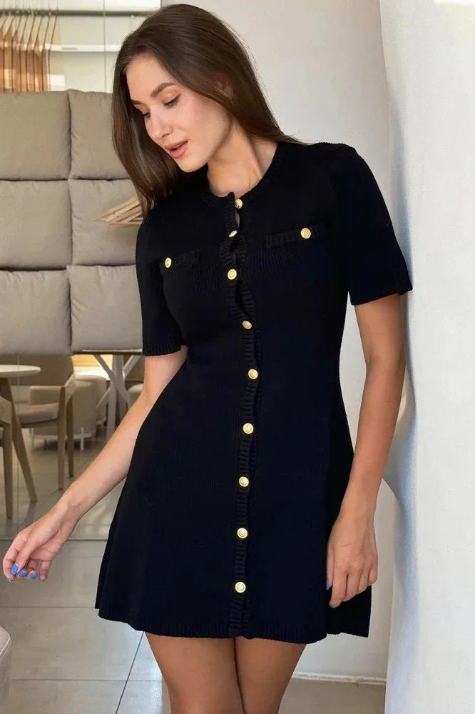 Elegant Knitted Slim Mini Dress
