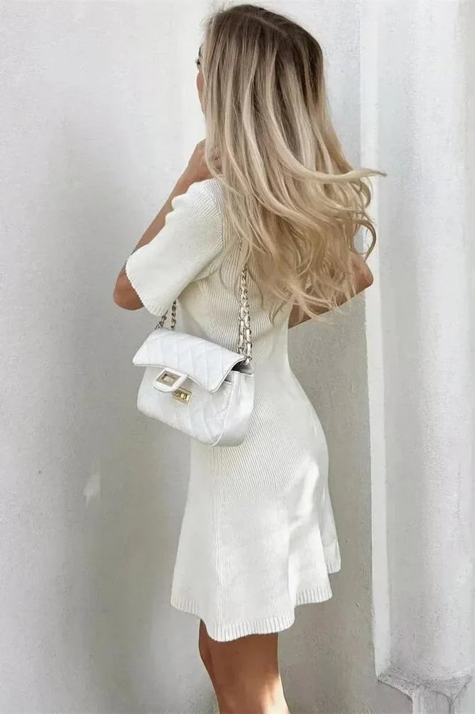 Short Sleeve Patchwork Loose Mini Dress