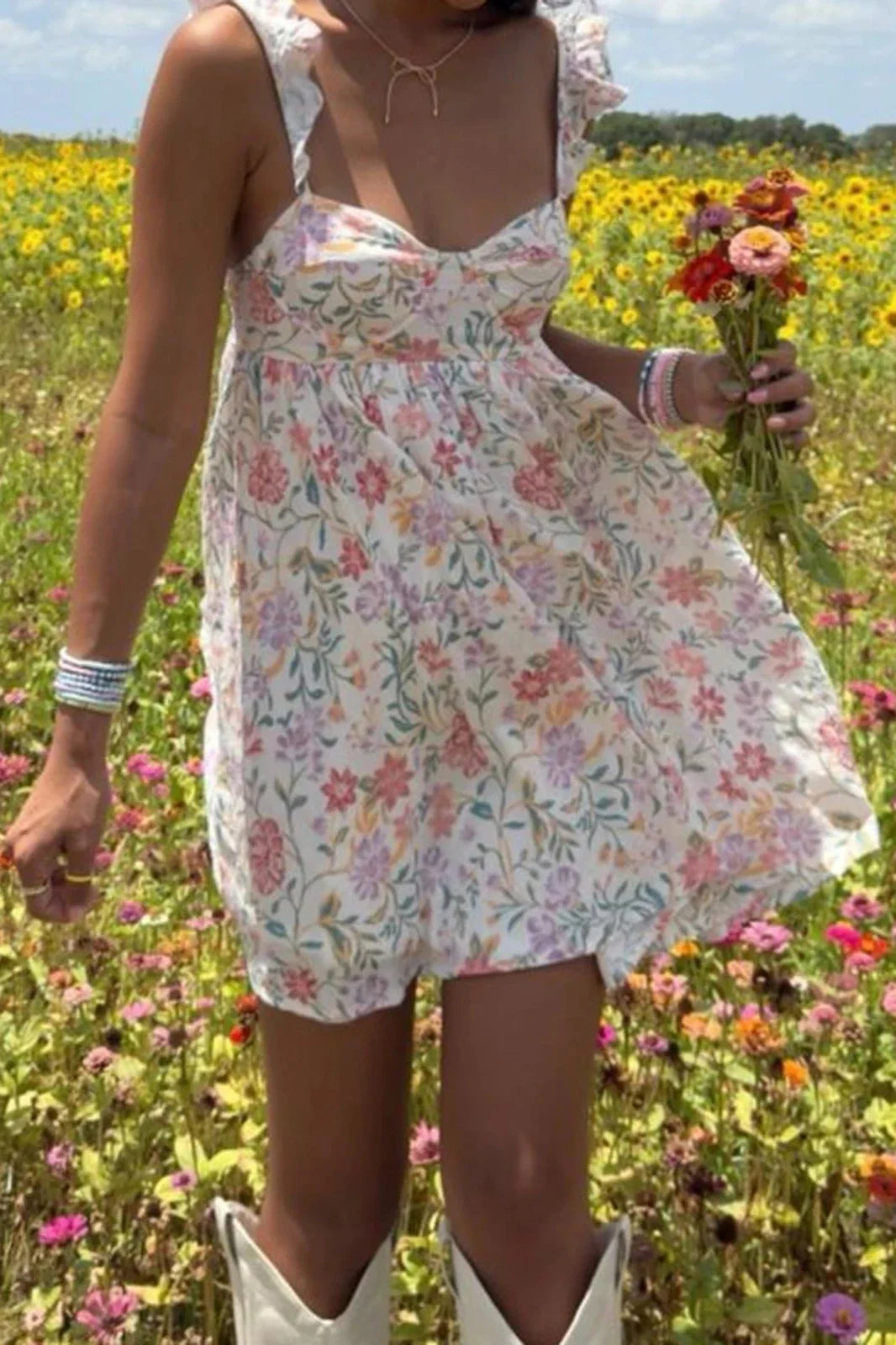 Sleeveless Backless A-Line Mini Dress