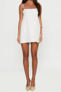 Floral Square Neck Spaghetti Strap Backless Mini Dress
