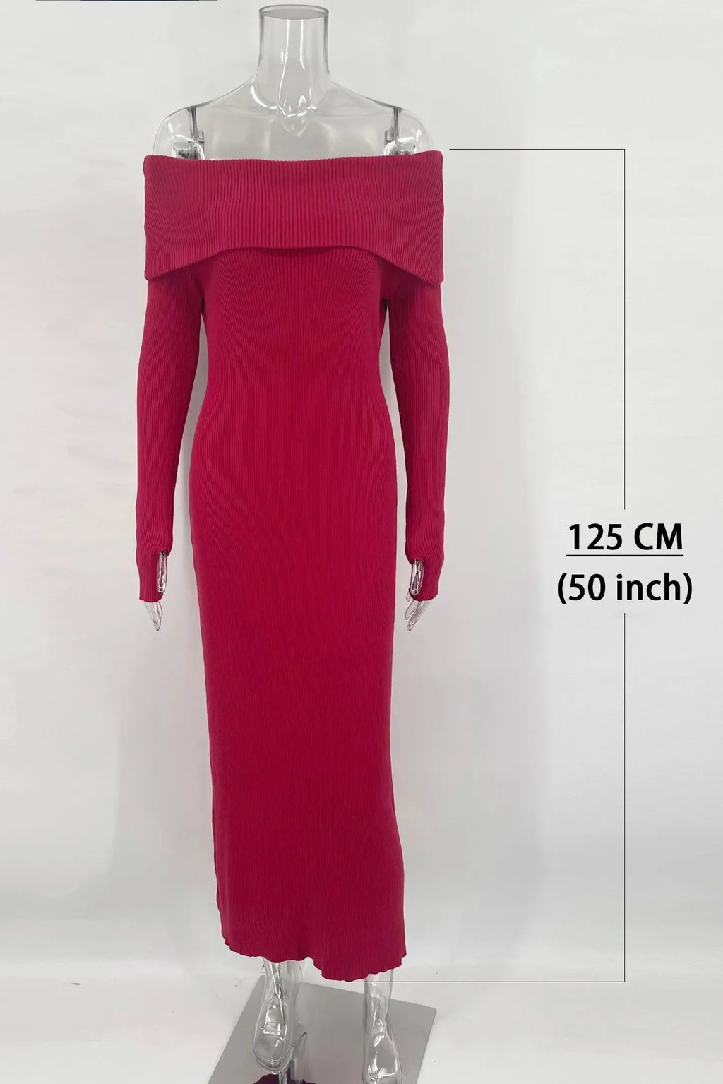 Off-Shoulder High Waist Maxi Dress