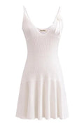Elegant Knitted Sleeveless V Neck Slim Mini Dress