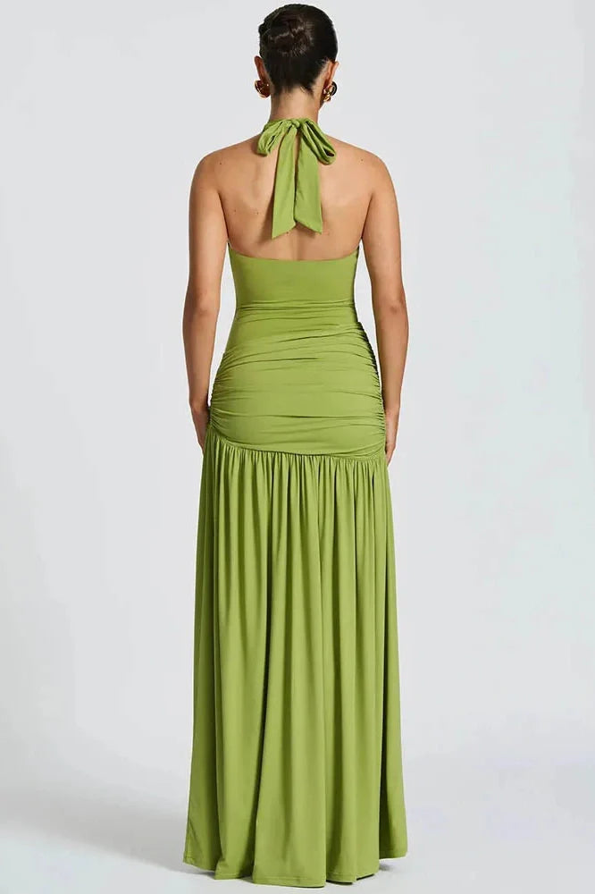 Elegant Backless Split Maxi Dress
