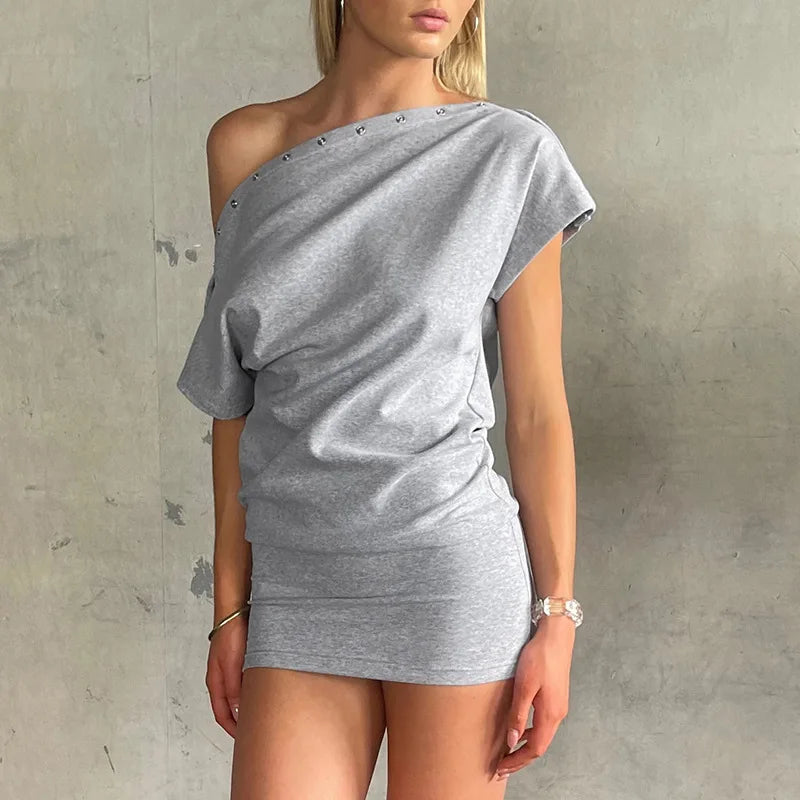 Short Sleeve Slim High Waist Mini Dress