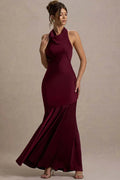 Elegant Sleeveless Backless Pleated Maxi Dress
