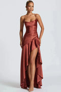 Spaghetti Strap Sleeveless Backless High Split Maxi Dress