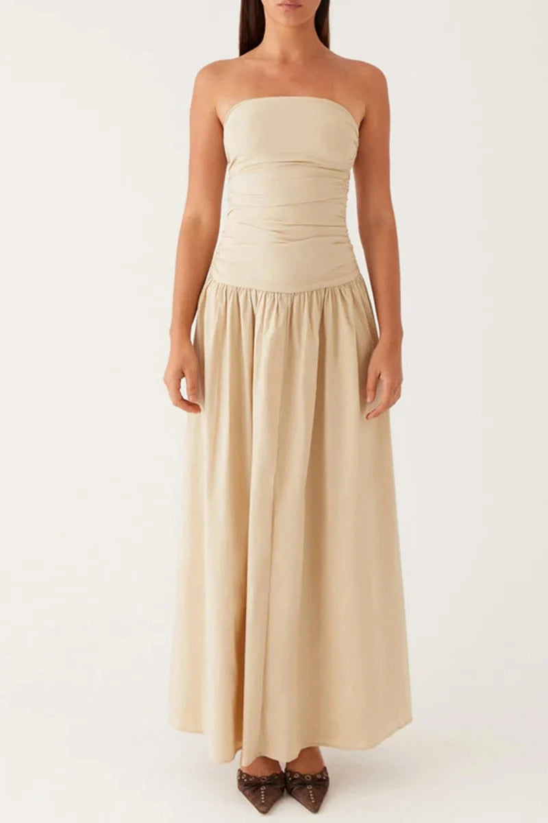 Backless Sleeveless Strapless Maxi Dress