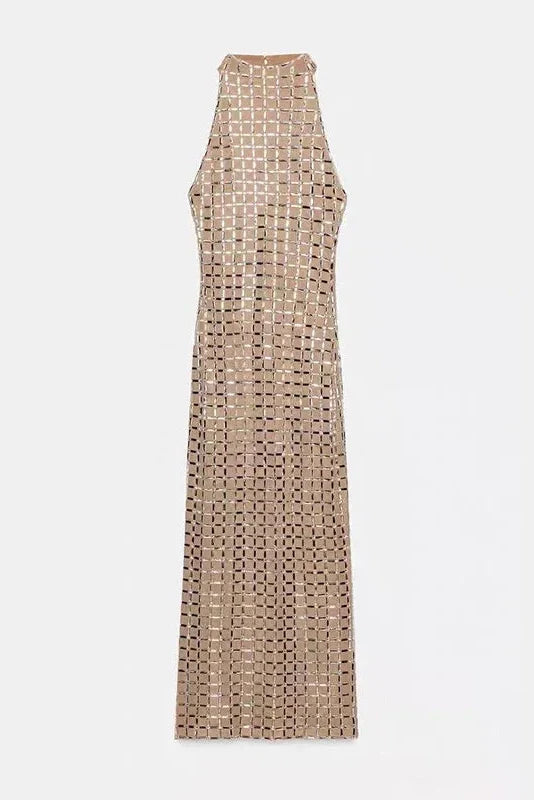 Elegant Sleeveless Slim Backless Maxi Dress