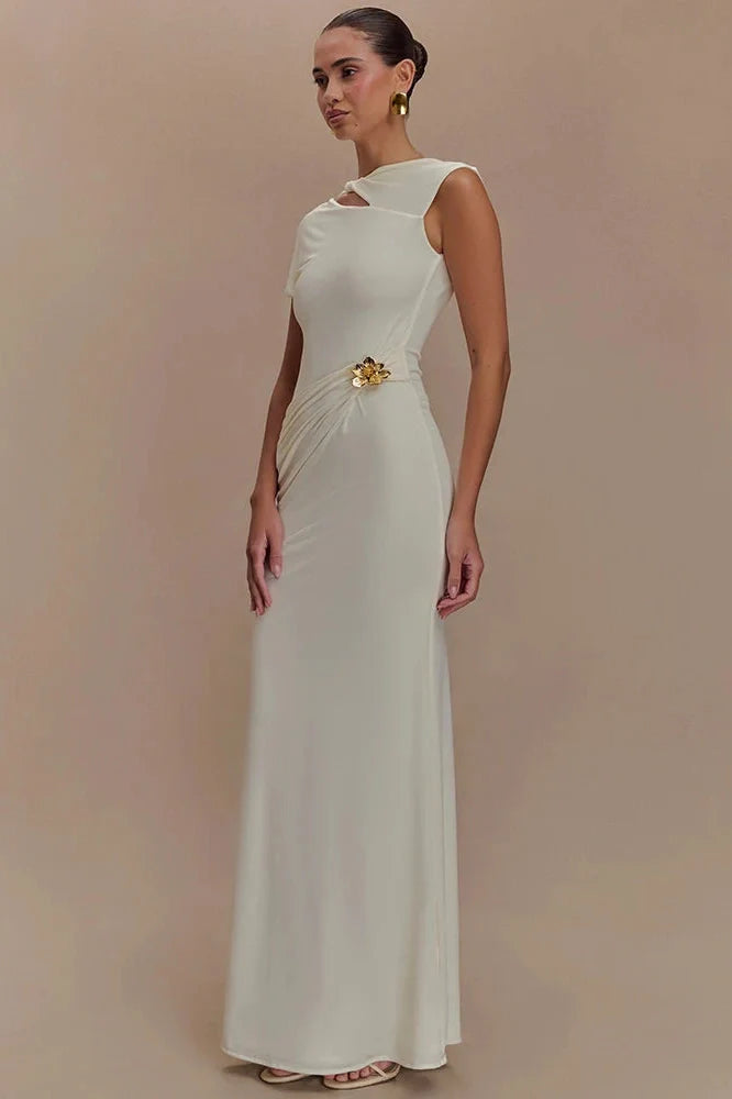 Hollow Out Sleeveless Backless Bodycon Maxi Dress
