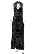 V-Neck Backless Patchwork Printed Maxi Dress