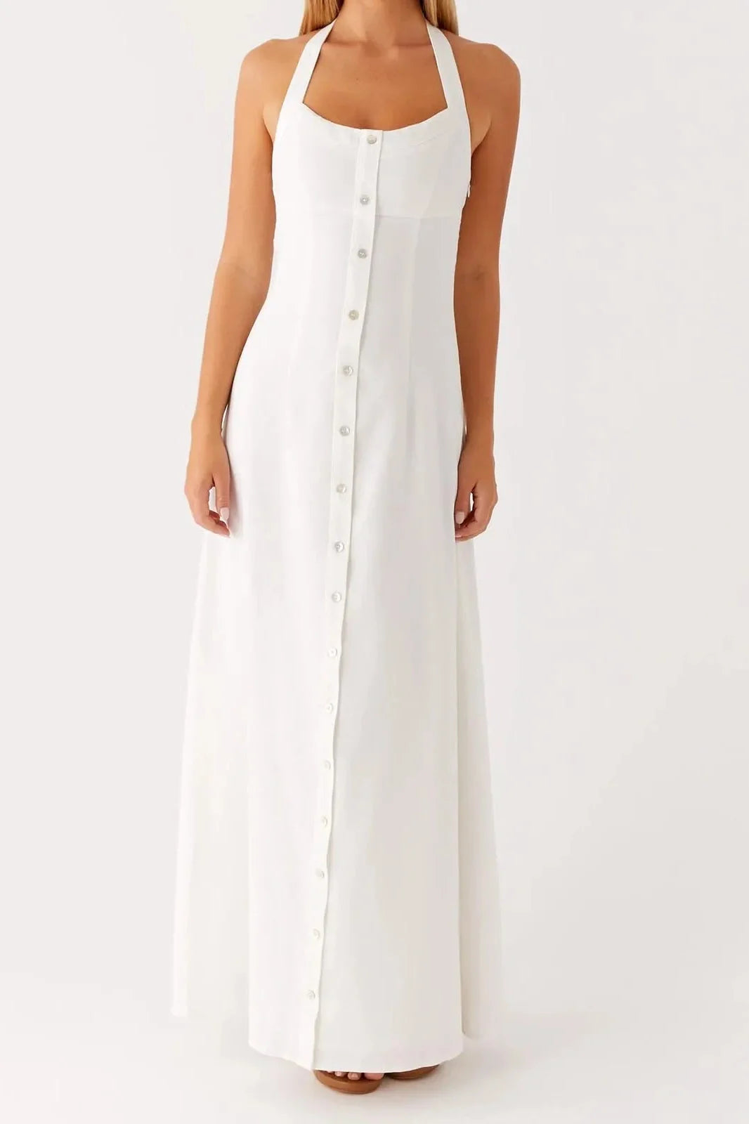 Elegant Sleeveless Backless Maxi Dress