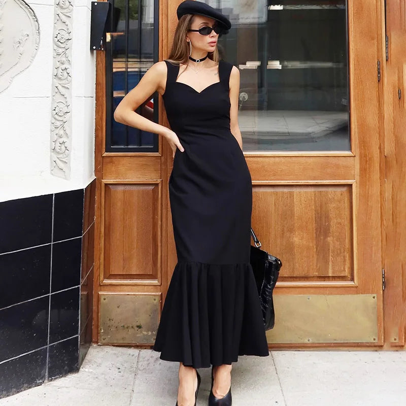 V Neck High Waist Patchwork Backless Maxi Dress
