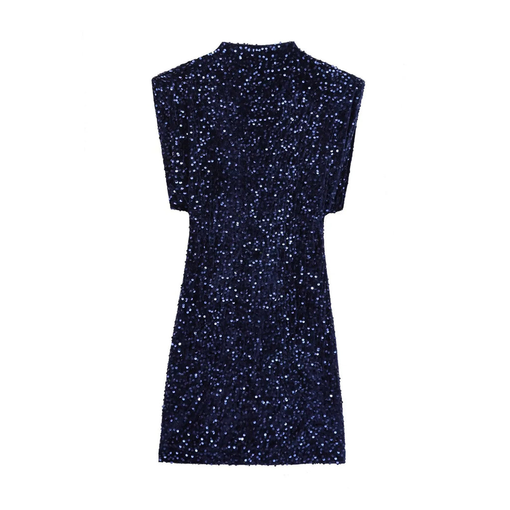 Elegant Patchwork Sleeveless Mini Dress