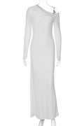 Elegant Full Sleeve Slim High Waist Maxi Dress