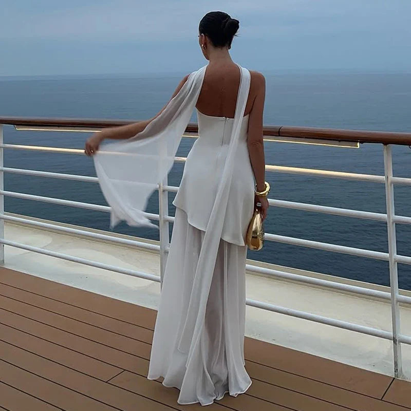 Elegant Strapless Sleeveless Maxi Dress