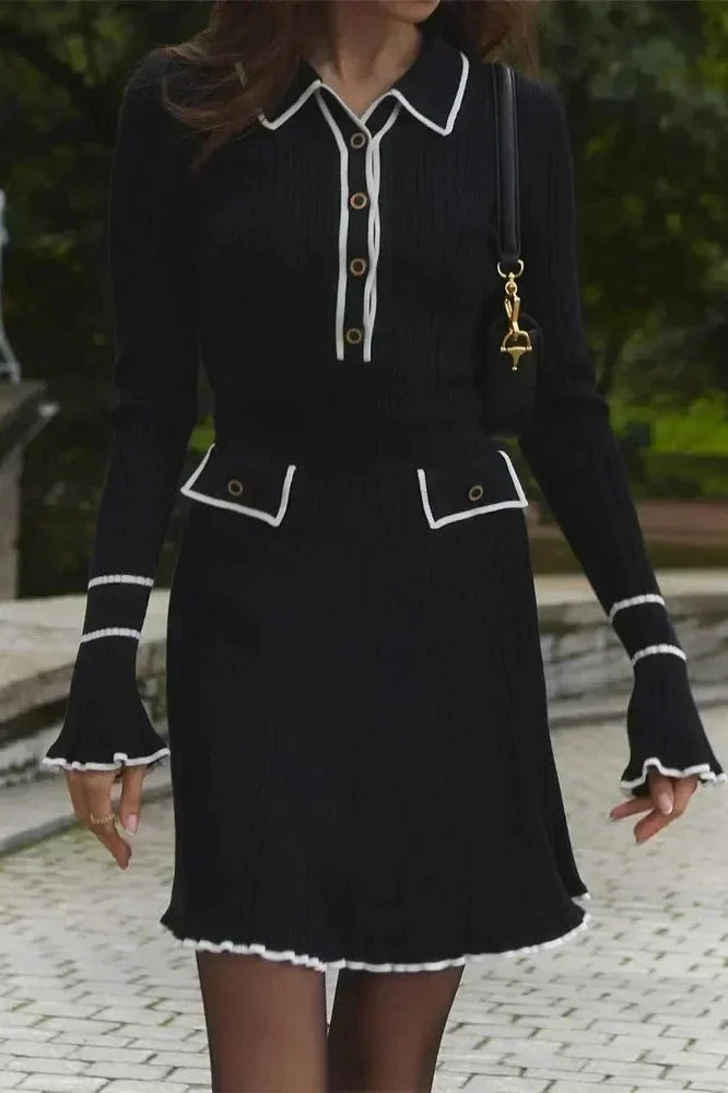 Long Sleeve High Waist Midi Dress