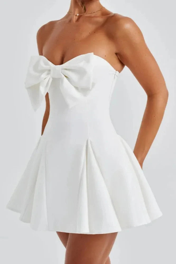 Strapless Backless Off-Shoulder Sleeveless A-line Mini Dress