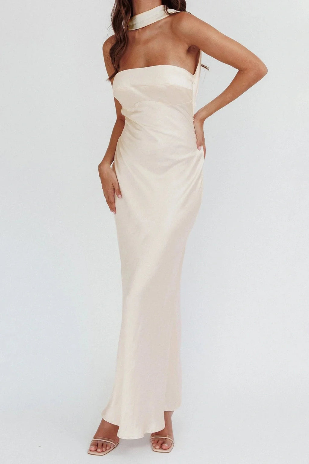 Backless Strapless Slim Fit Sleeveless Maxi Dress