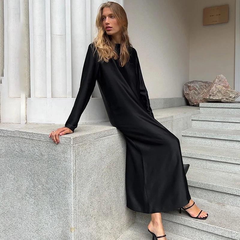 Patchwork High Waist Split Maxi Dress