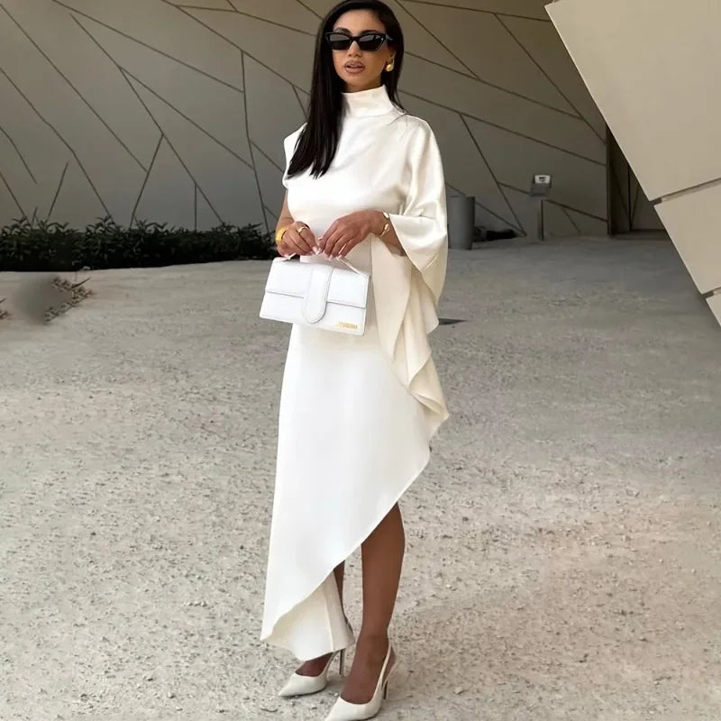 One Shoulder Sleeve Loose Irregular Maxi Dress