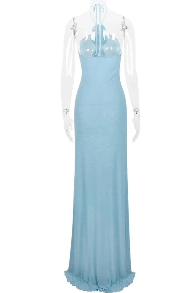 Elegant Bodycon Slim Backless Maxi Dress
