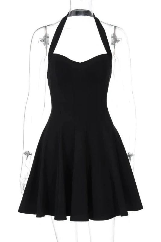 Elegant Slim Backless A-Line Sleeveless Mini Dress
