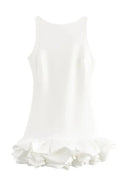 Patchwork Sleeveless High Waist Backless Mini Dress