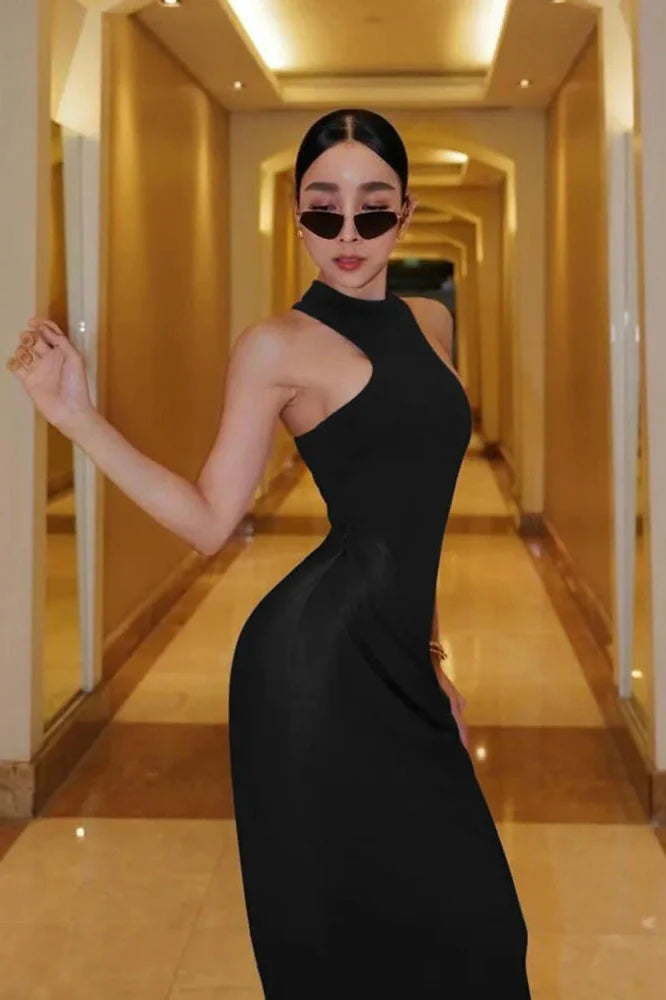 Sleeveless Backless Bodycon Maxi Dress