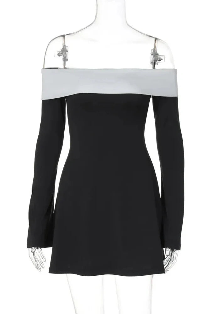 Strapless Long Sleeve Backless A-line Mini Dress