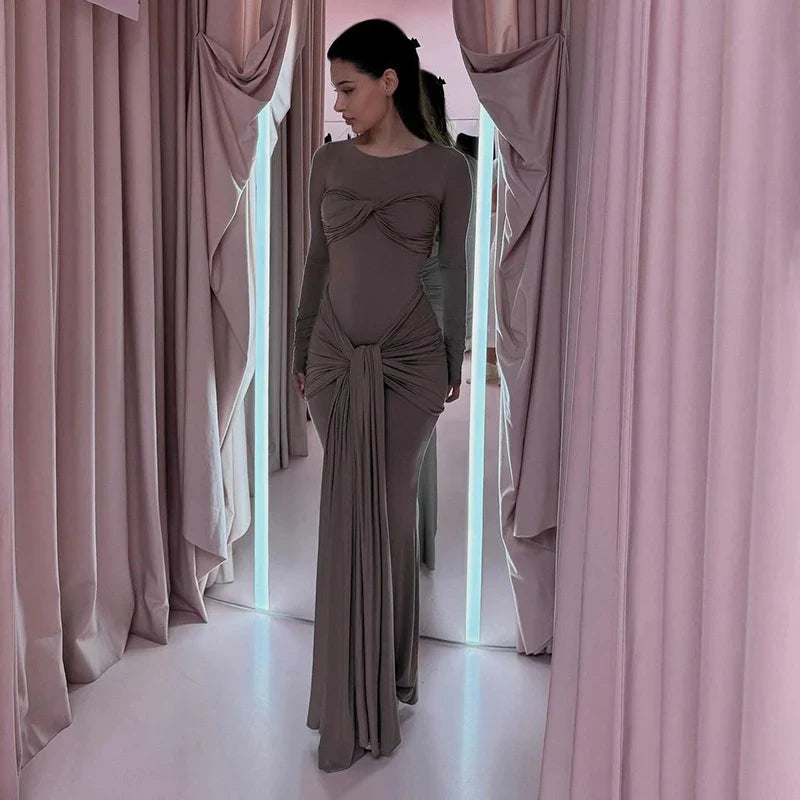 Elegant Long Sleeve Bodycon Maxi Dress