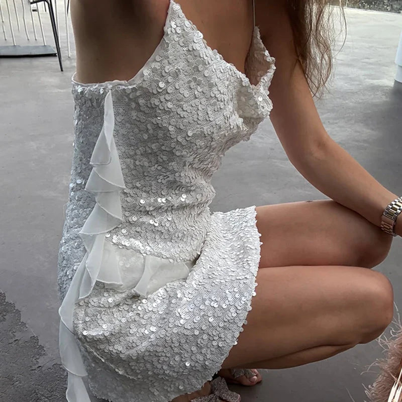 Spaghetti Strap Sleeveless Slim Mini Dress