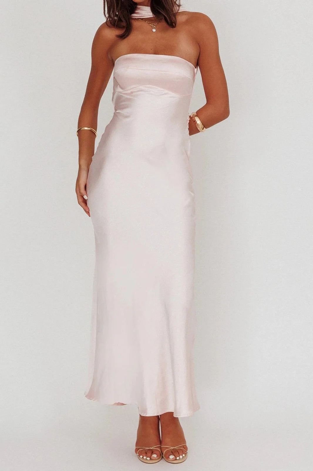 Backless Strapless Slim Fit Sleeveless Maxi Dress