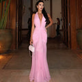 See Through Lace Up Patchwork Maxi Dress