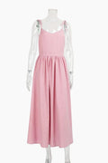 Elegant Backless V Neck Midi Dress