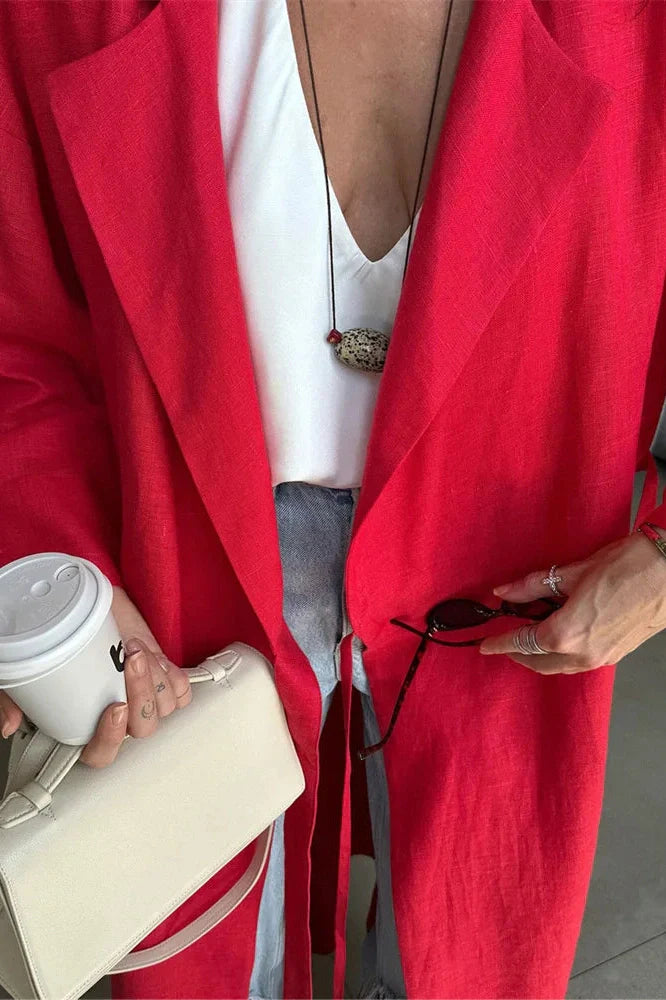 Lace-Up Long Sleeve High Waist Maxi Dress