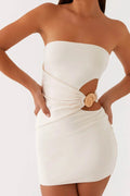 Hollow Out Strapless Slim Fit Bodycon Mini Dress