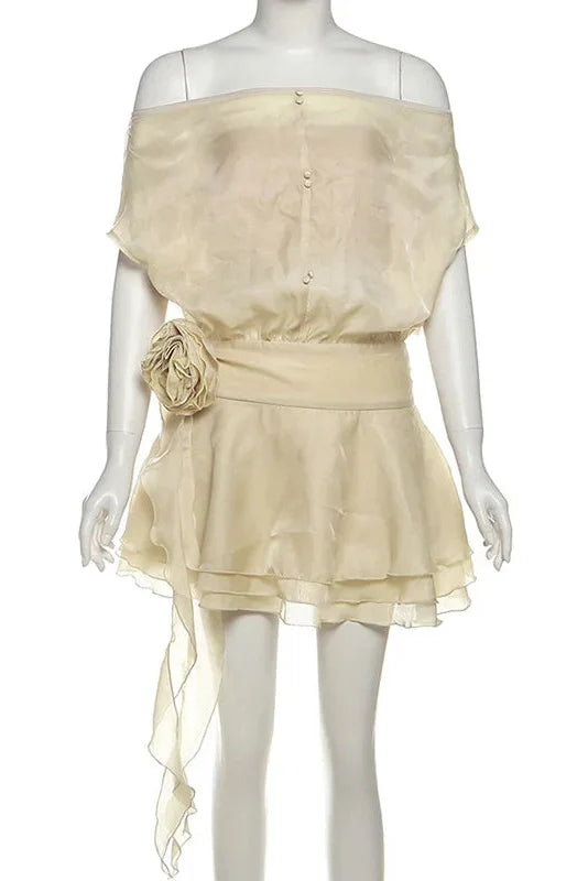 Elegant Backless Off-Shoulder Mini Dress