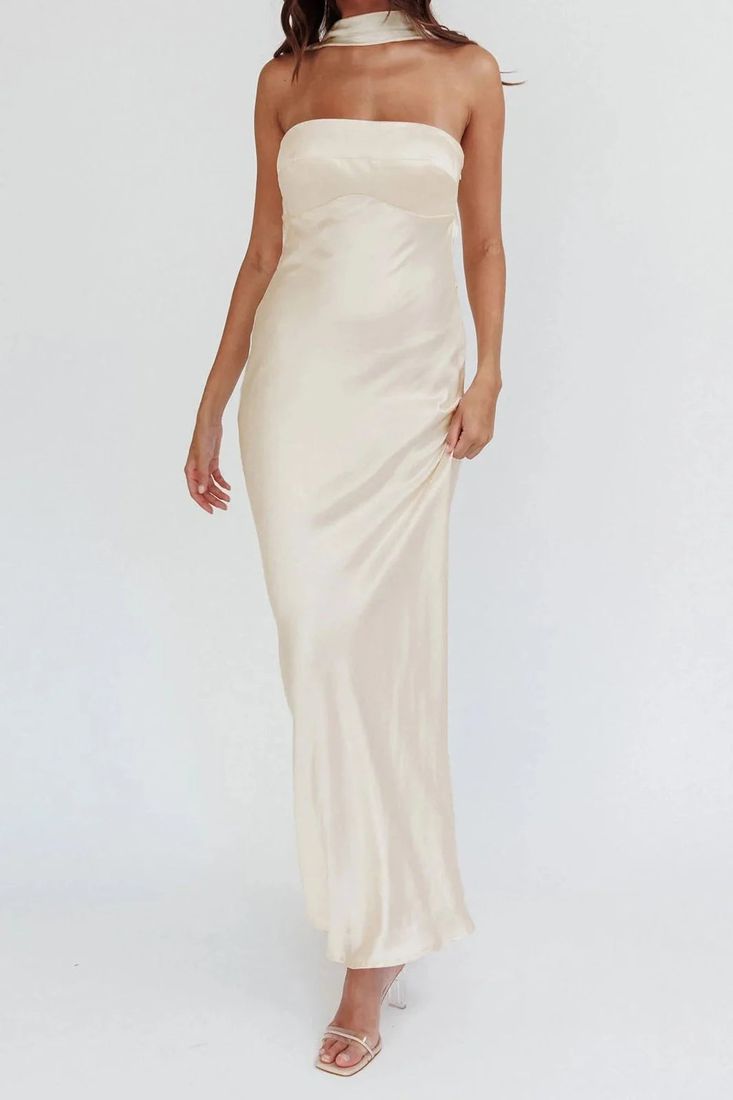 Backless Strapless Slim Fit Sleeveless Maxi Dress