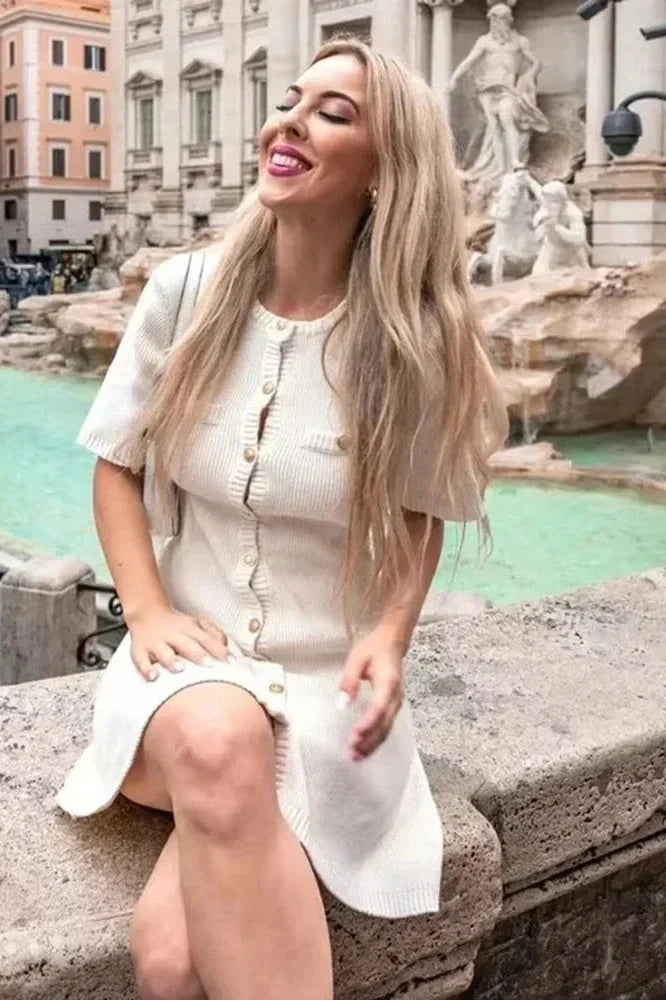 Elegant Knitted Slim Mini Dress